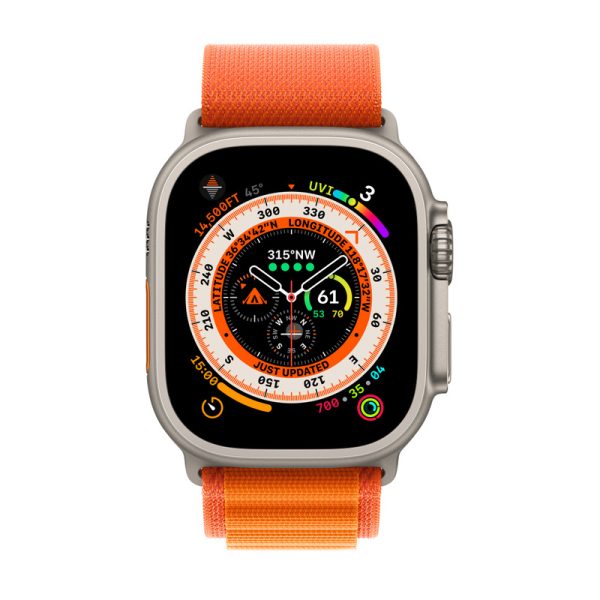 Apple Watch Ultra 49mm 4G Titanium Case with Orange Alpine Loop