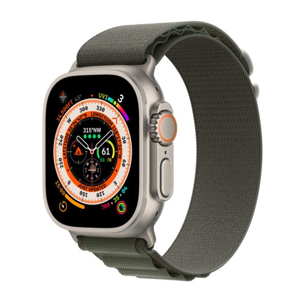 Apple Watch Ultra 49mm 4G Titanium Case with Green Alpine Loop